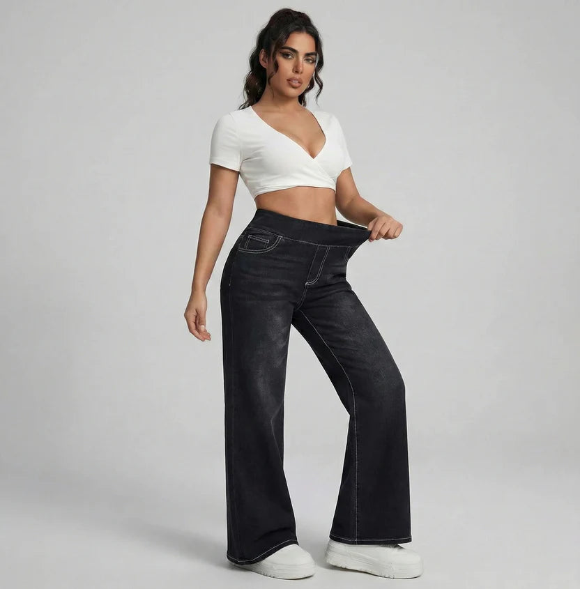 ZOE-Pantaloni larghi con effetto snellente