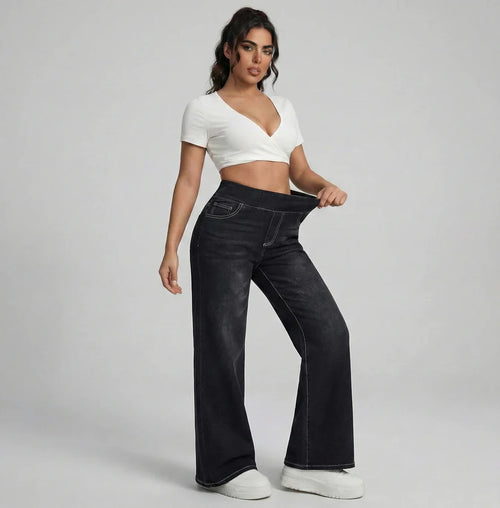 ZOE-Pantaloni larghi con effetto snellente